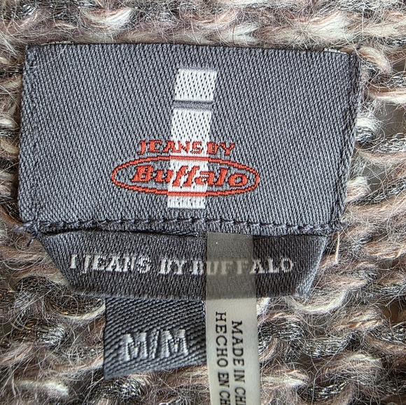 I Jeans By Buffalo M Sweater Gray Lavender Chunk Knit Elbow Patch 2800-BC - Picture 5 of 7